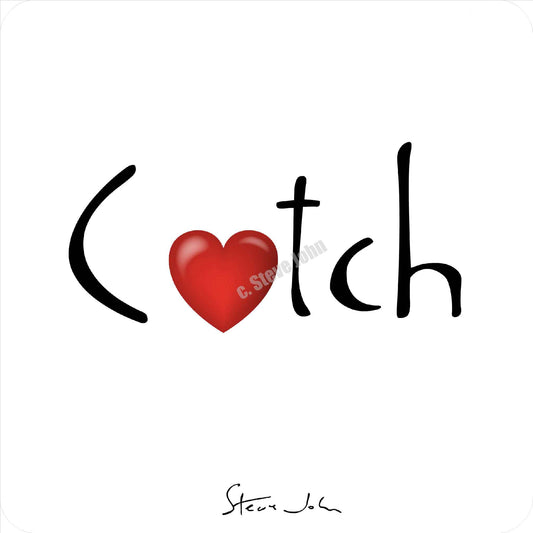 Cwtch with red heart coaster