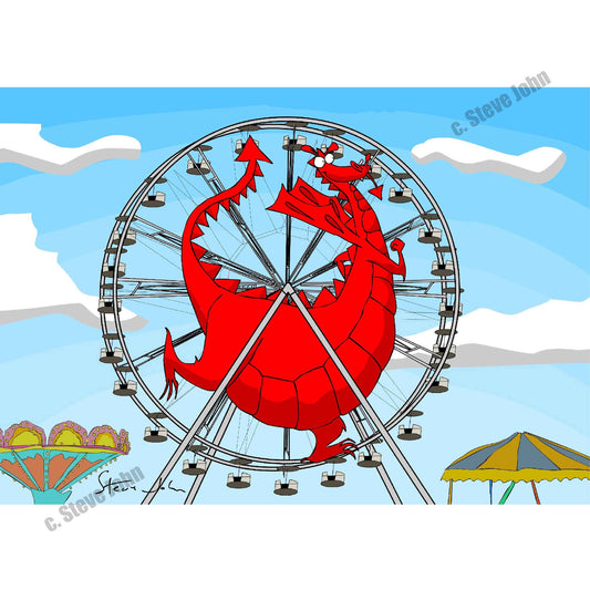 Dragon on Barry Island Ferris Wheel card Card