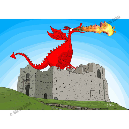 'Dragon on Oystermouth Castle' Card