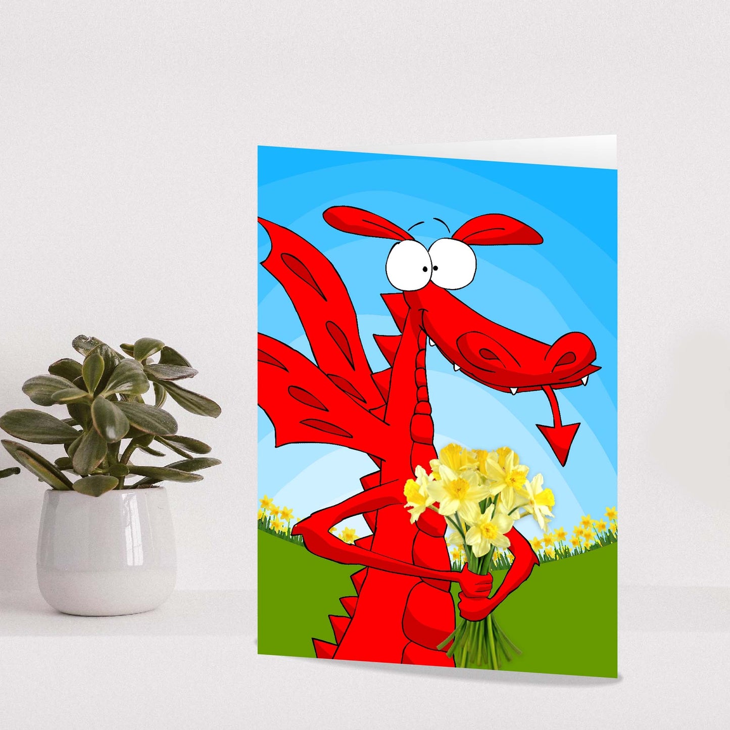 Dragon with Daffodils card