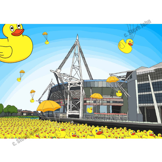 Duck Invasion at the Principality Stadium, Cardiff card