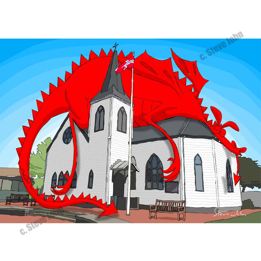 Dragon on Norwegian Church card