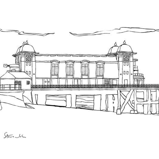 Penarth Pavilion outline. 8" by 6" print, mounted