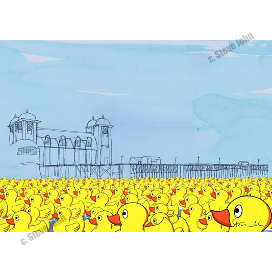 'Rubber Ducks invasion at Penarth' Card