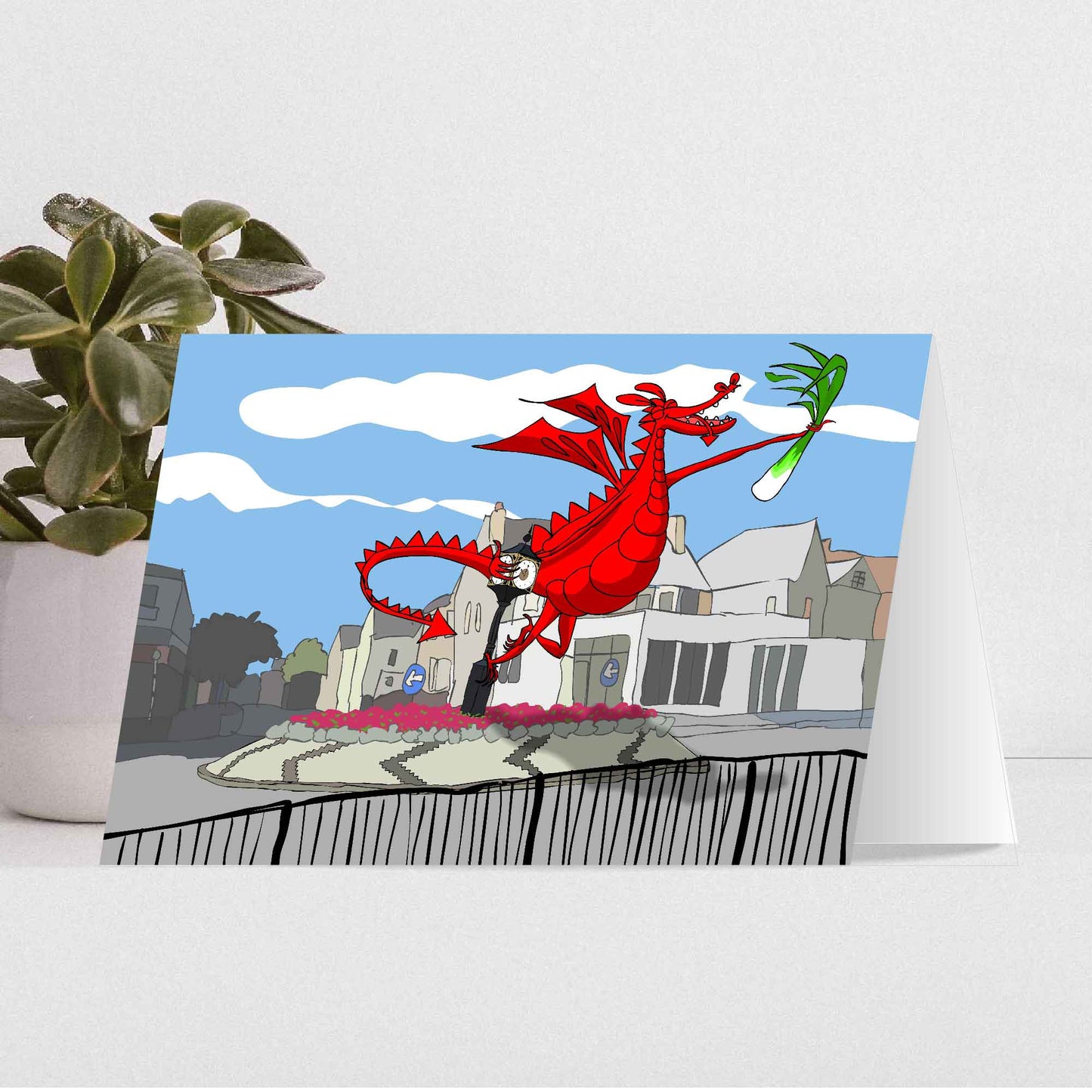 'Dragon on Penarth Roundabout' Card