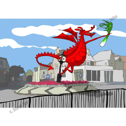 'Dragon on Penarth Roundabout' Card