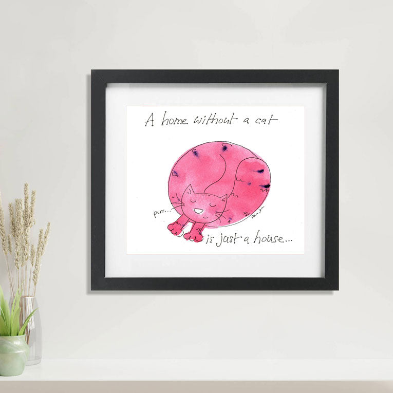 A home without a cat 1. Small unframed artwork