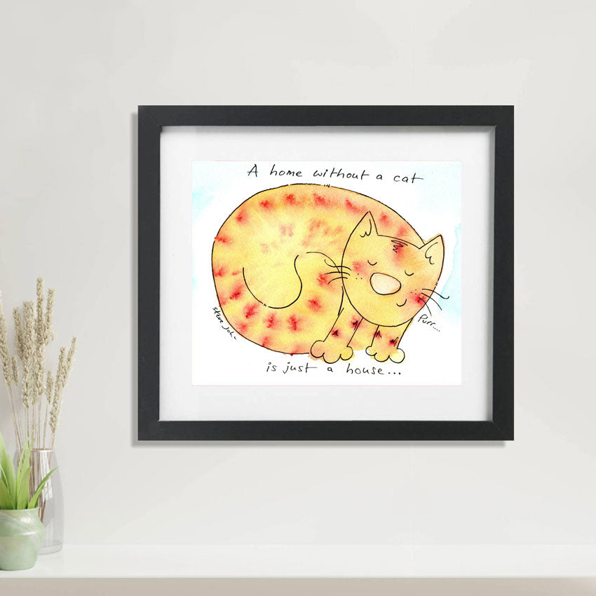 A home without a cat 2. Small unframed artwork