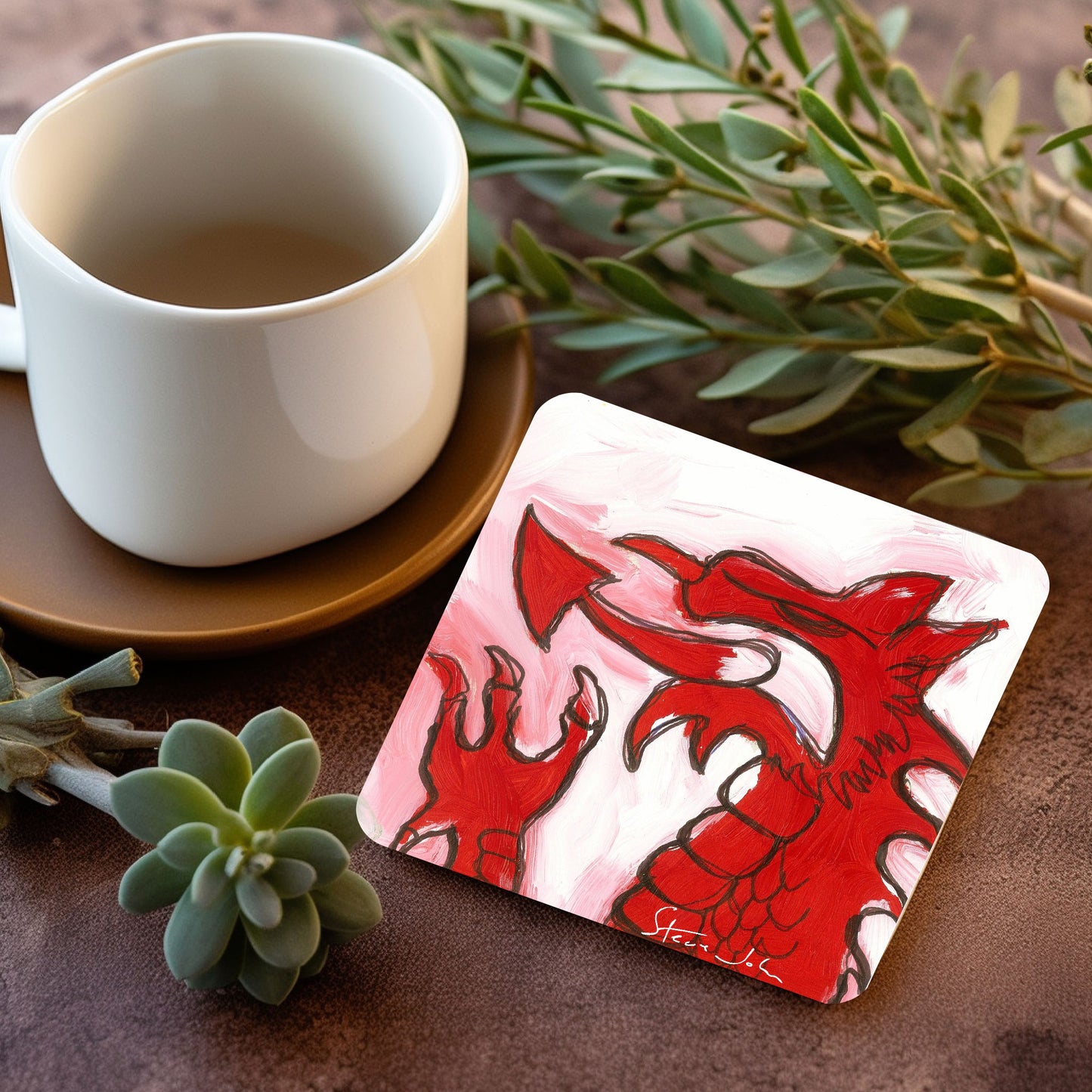 Welsh Dragon 6 coaster