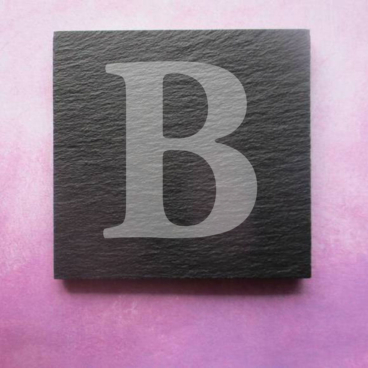 Engraved Slate Coaster initial