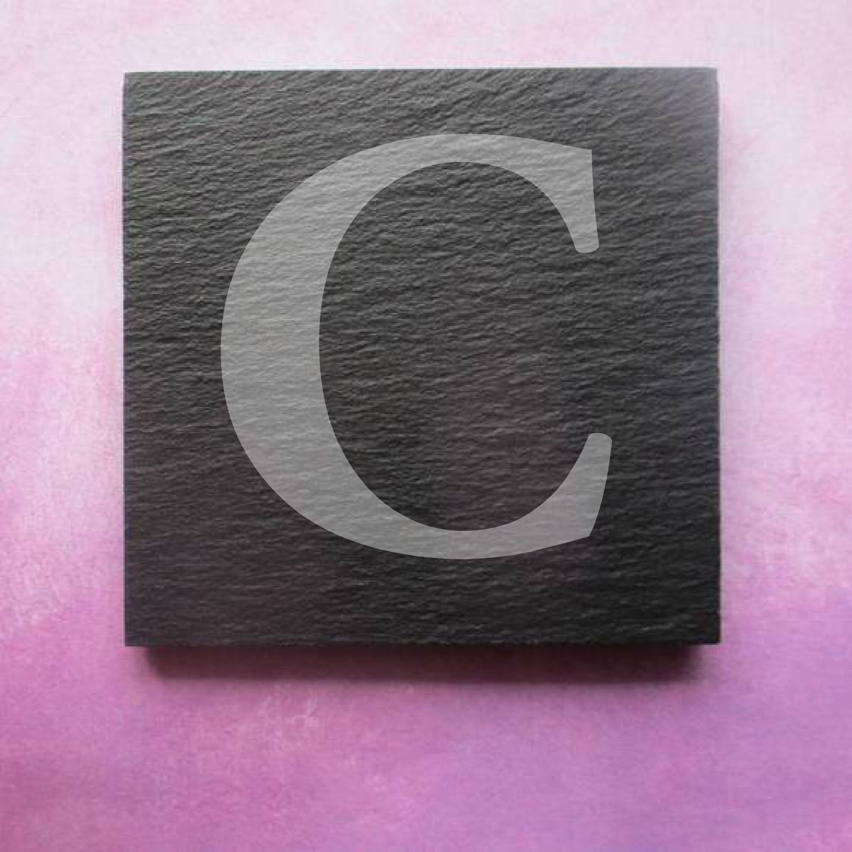 Engraved Slate Coaster initial