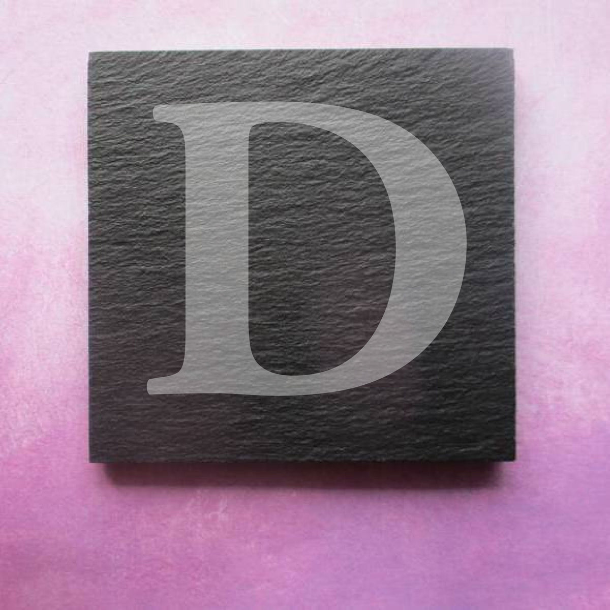 Engraved Slate Coaster initial