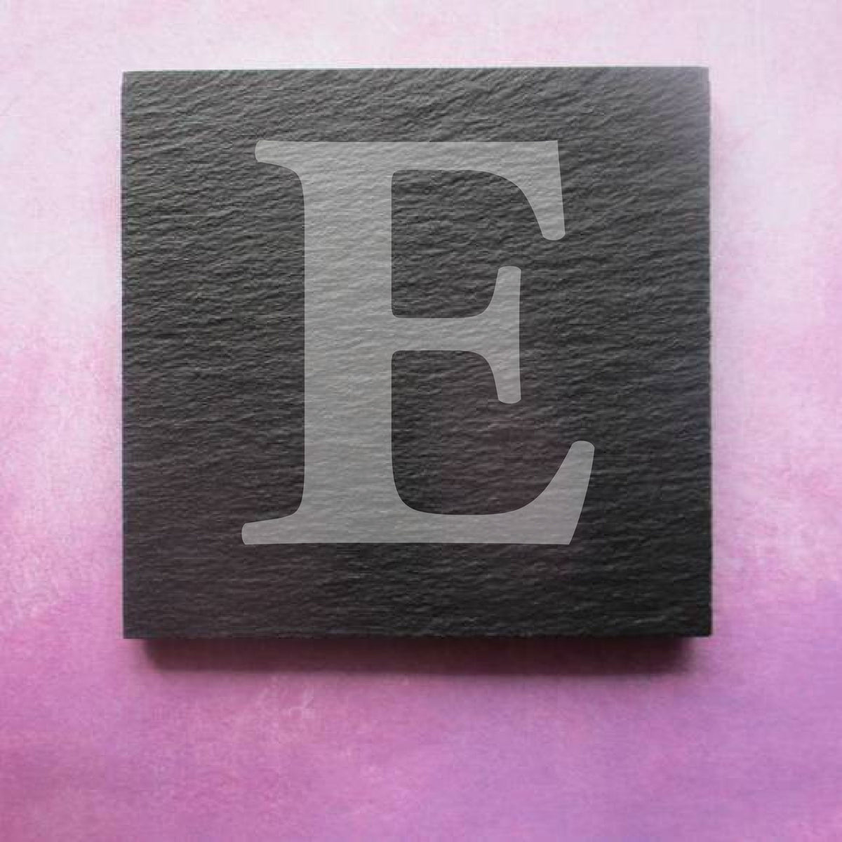 Engraved Slate Coaster initial