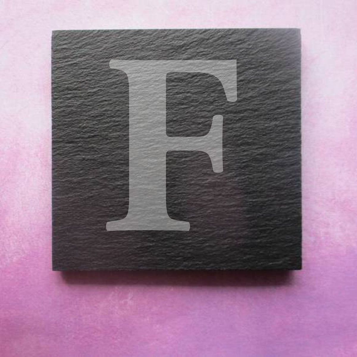 Engraved Slate Coaster initial