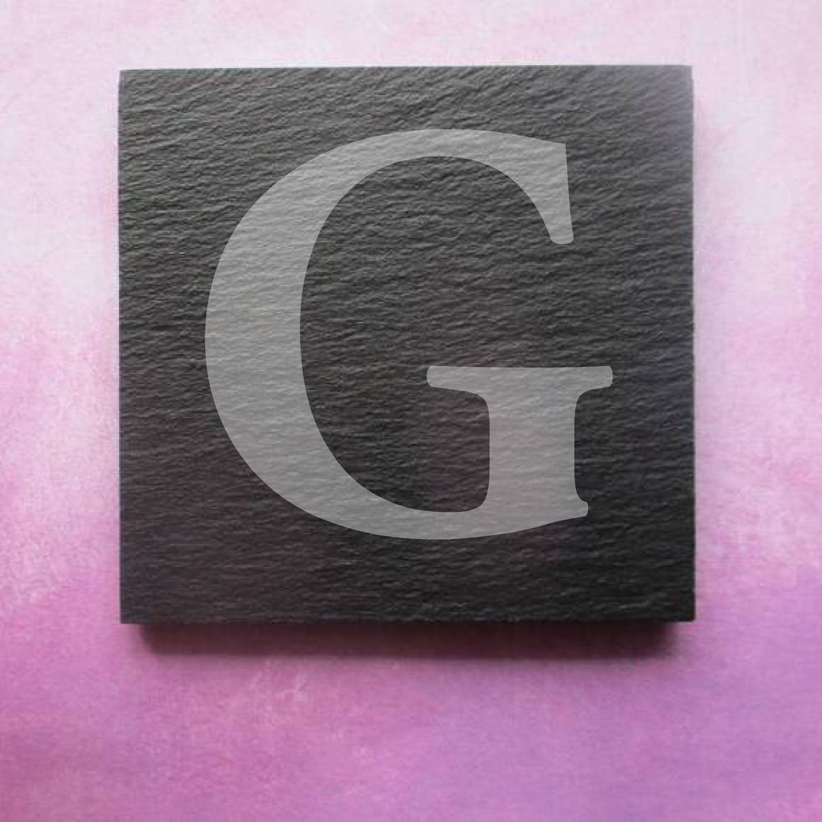 Engraved Slate Coaster initial