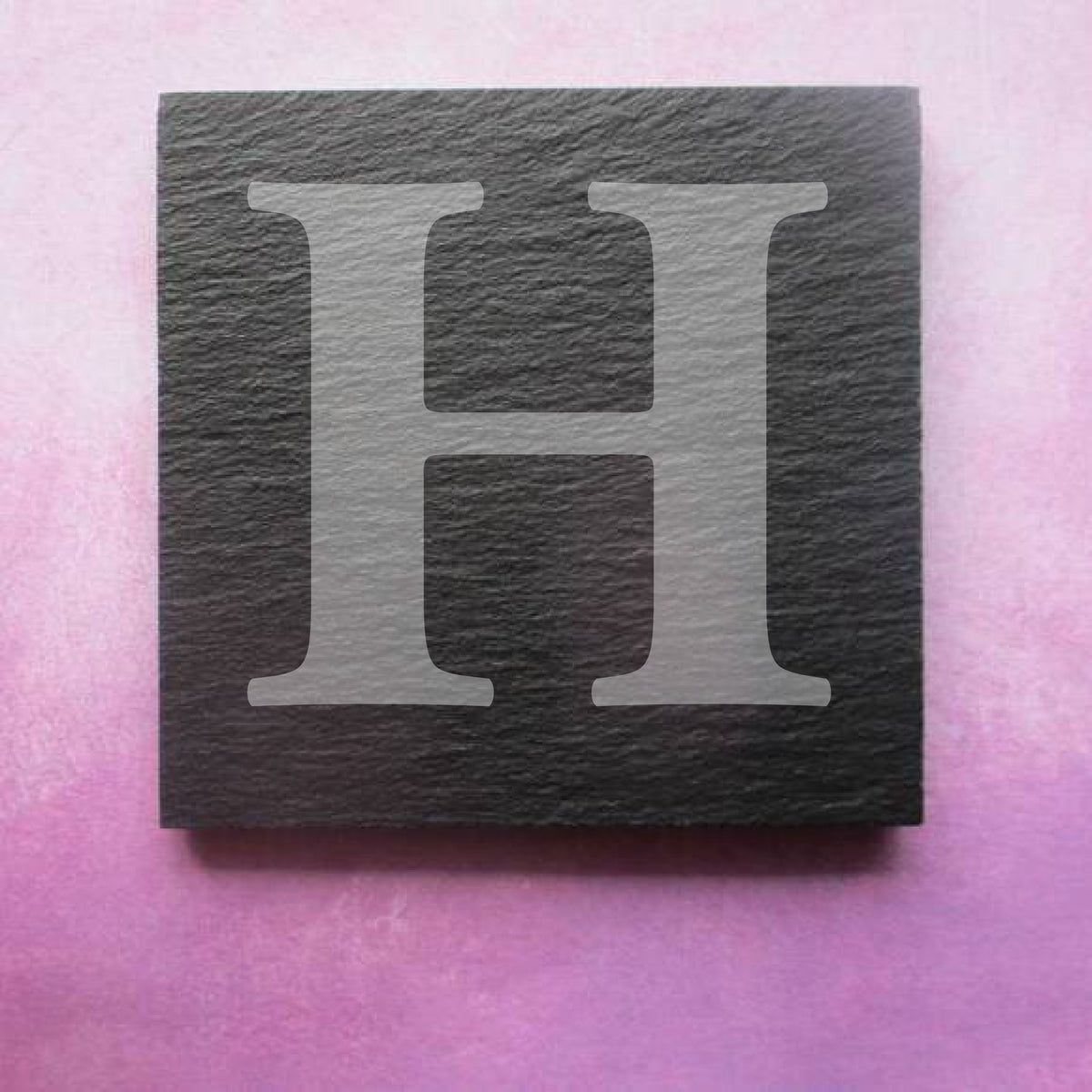 Engraved Slate Coaster initial