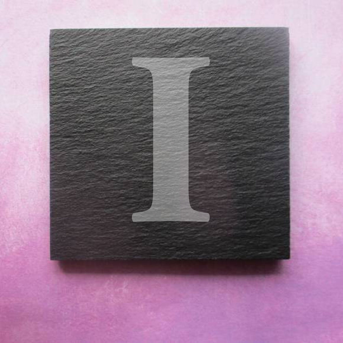 Engraved Slate Coaster initial
