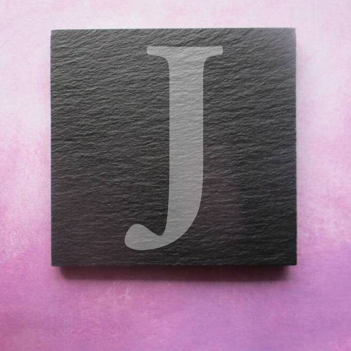 Engraved Slate Coaster initial