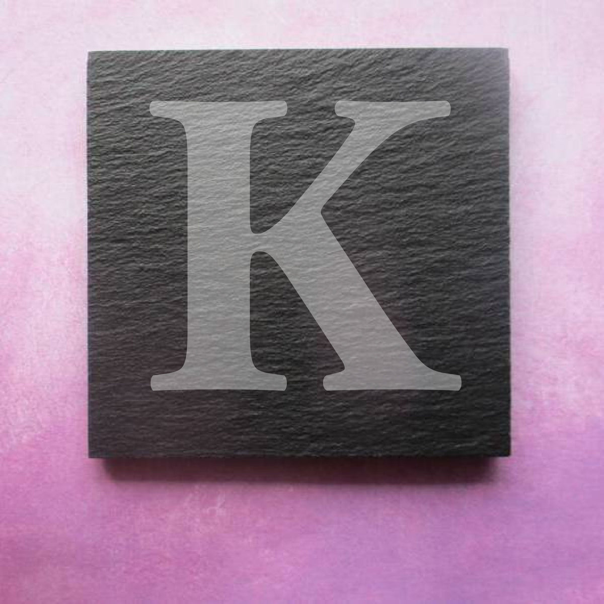 Engraved Slate Coaster initial