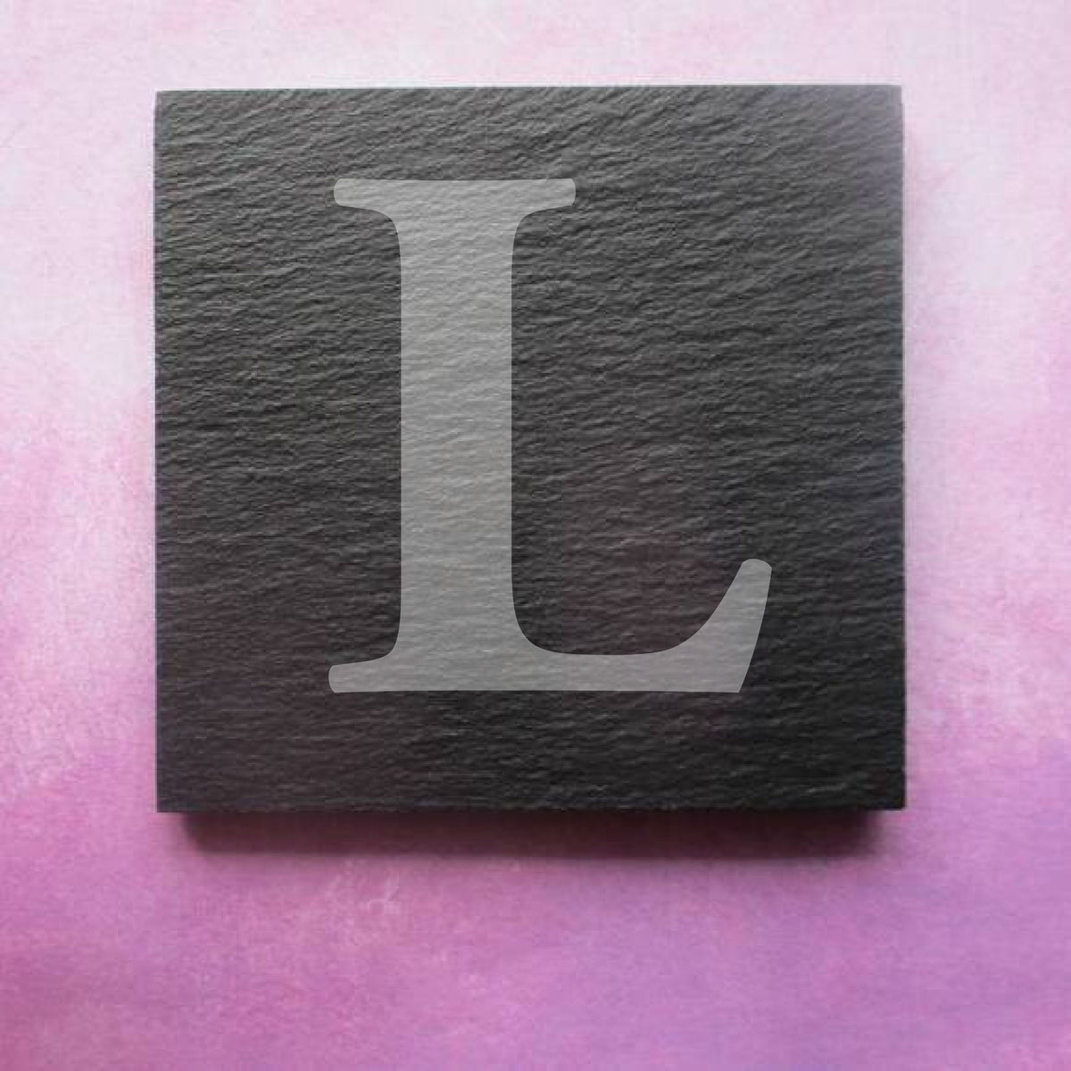 Engraved Slate Coaster initial