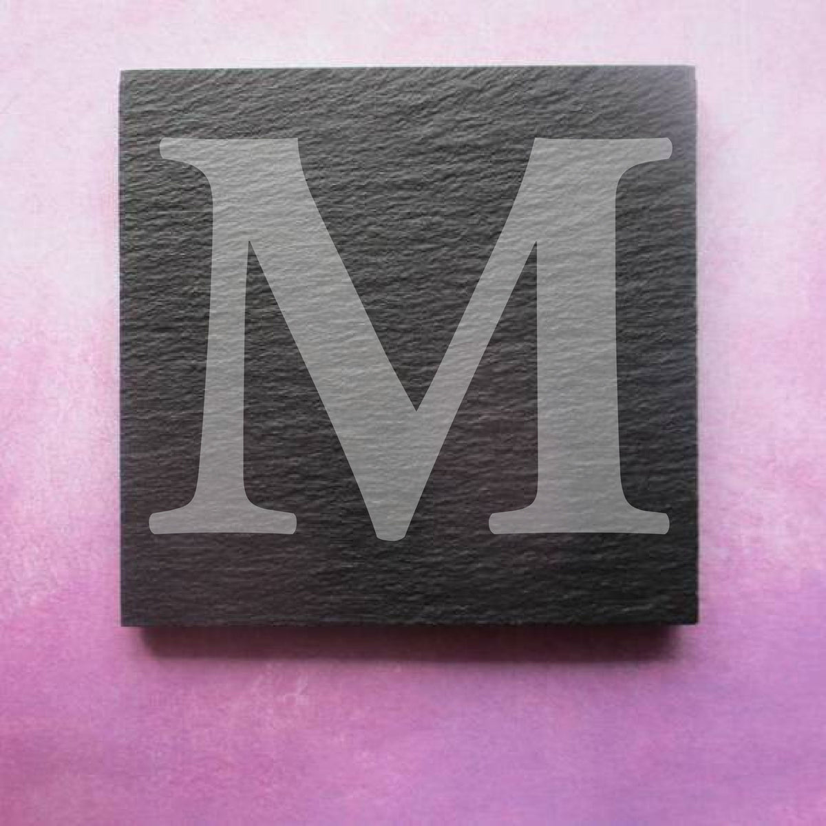 Engraved Slate Coaster initial