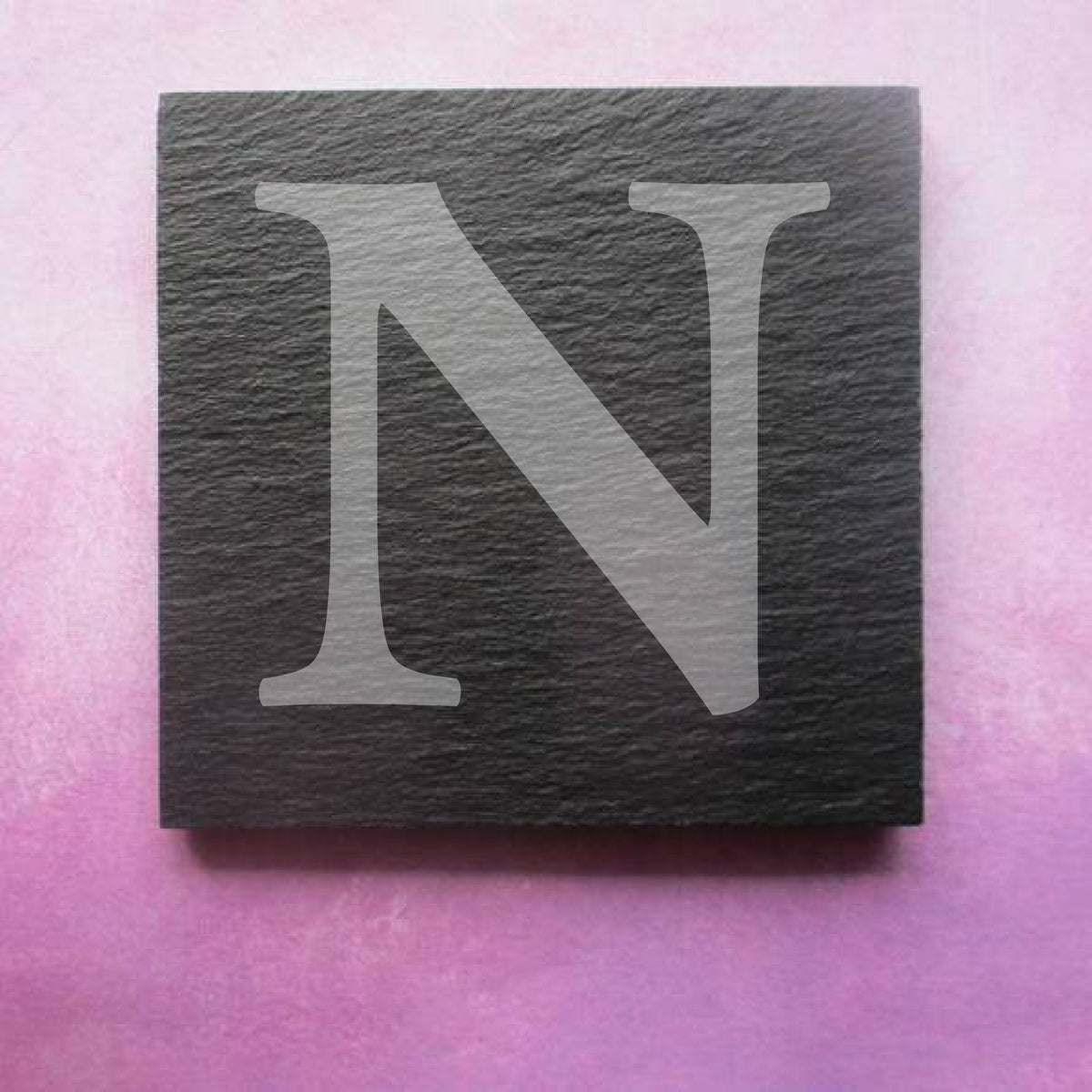 Engraved Slate Coaster initial