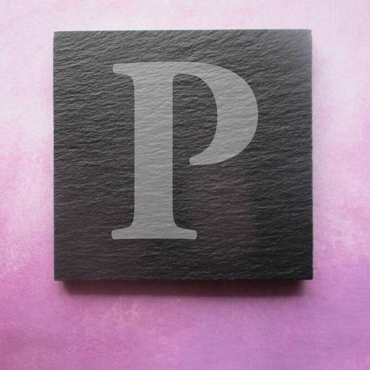 Engraved Slate Coaster initial