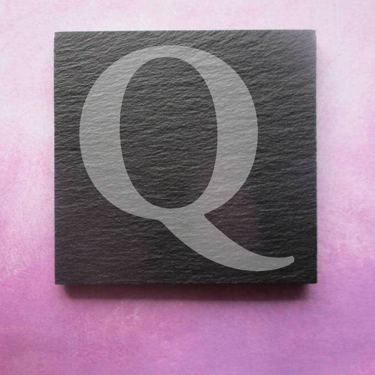Engraved Slate Coaster initial