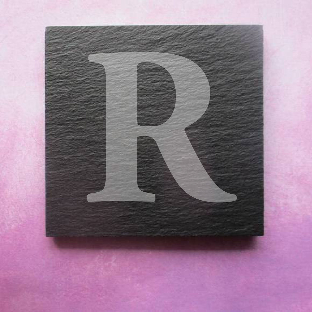 Engraved Slate Coaster initial