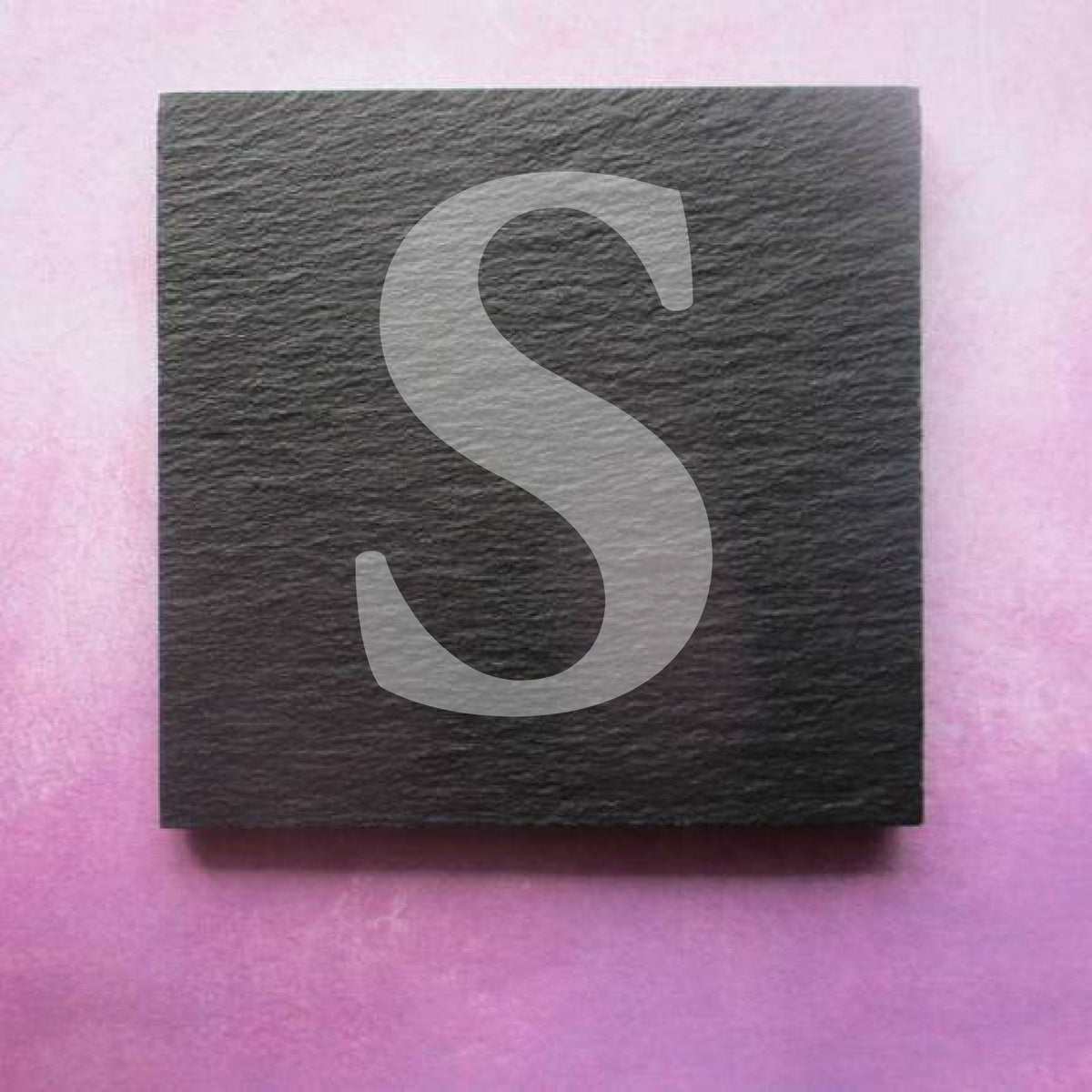 Engraved Slate Coaster initial