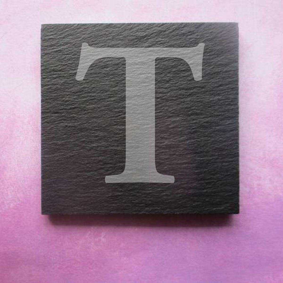 Engraved Slate Coaster initial