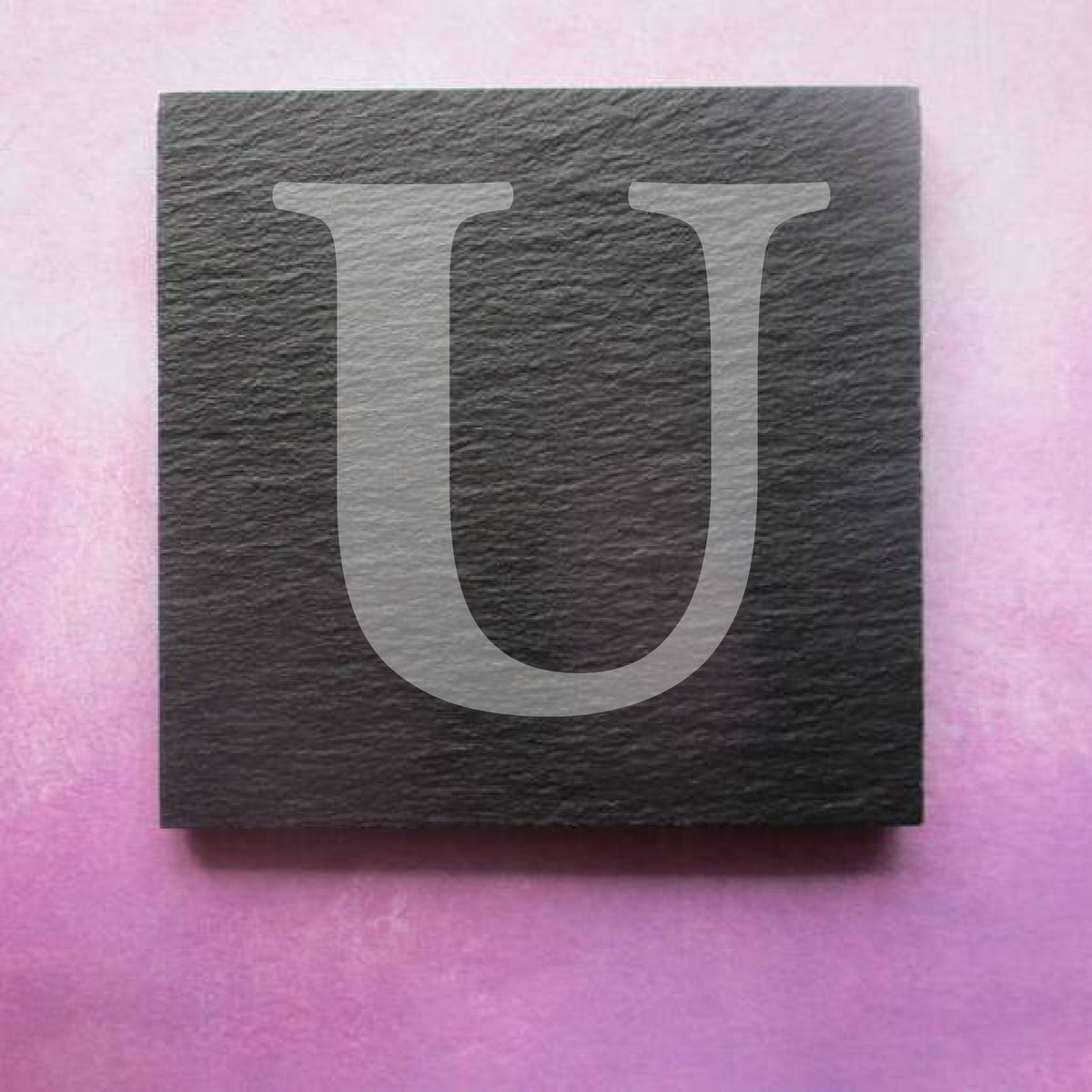 Engraved Slate Coaster initial