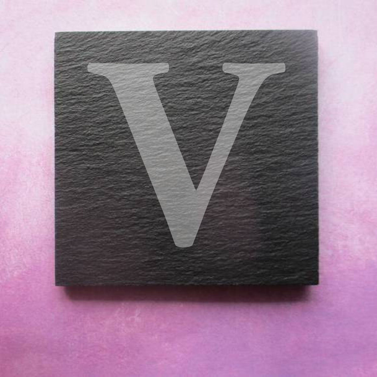 Engraved Slate Coaster initial