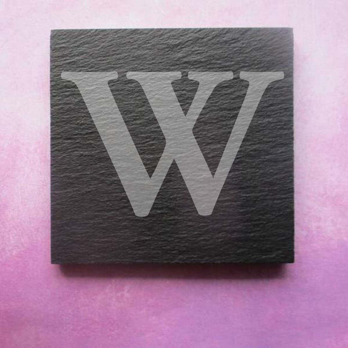 Engraved Slate Coaster initial