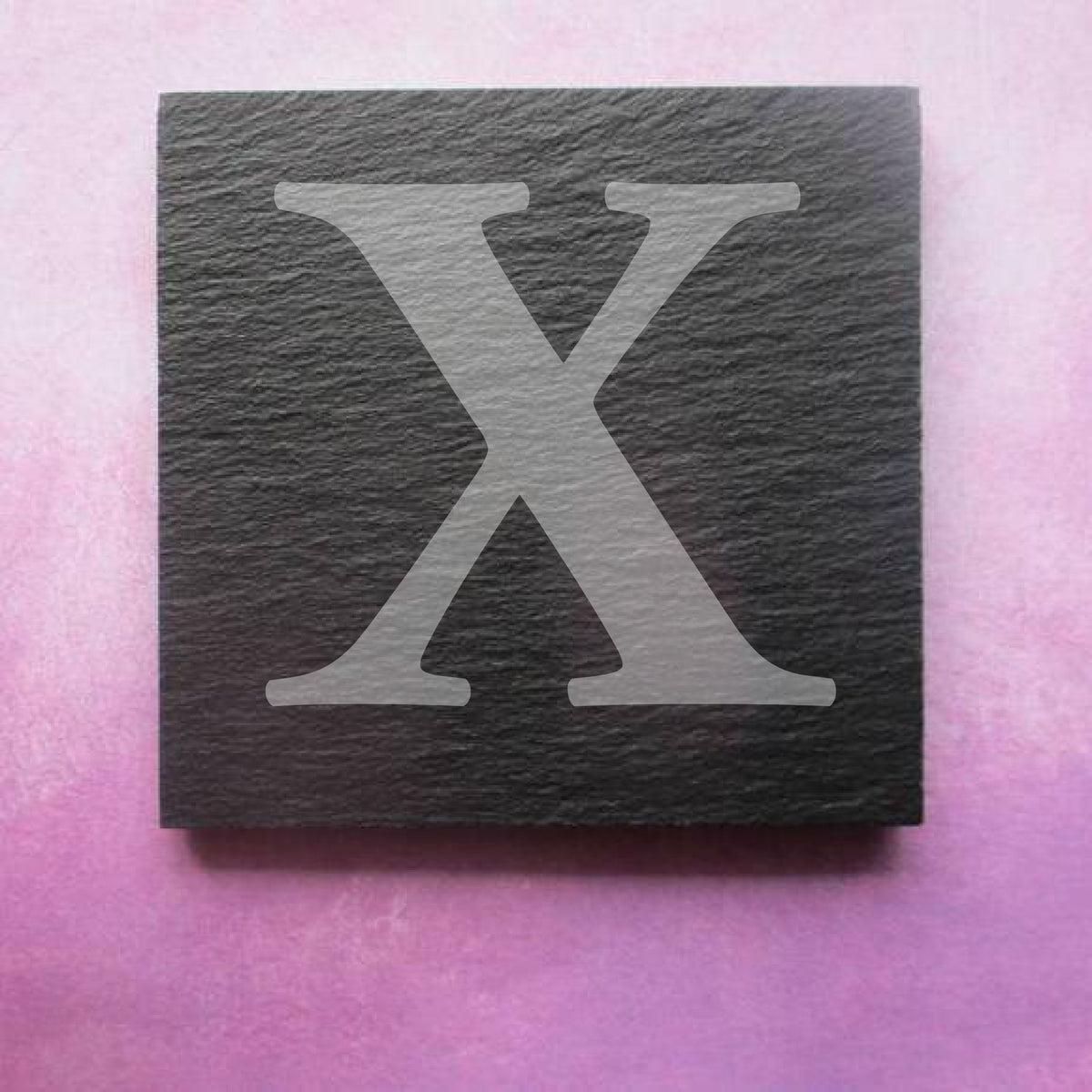 Engraved Slate Coaster initial