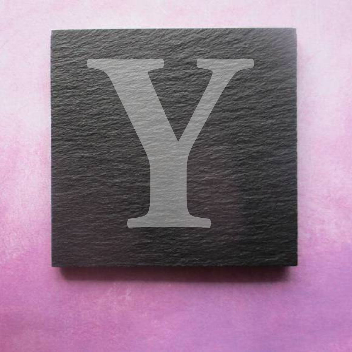Engraved Slate Coaster initial