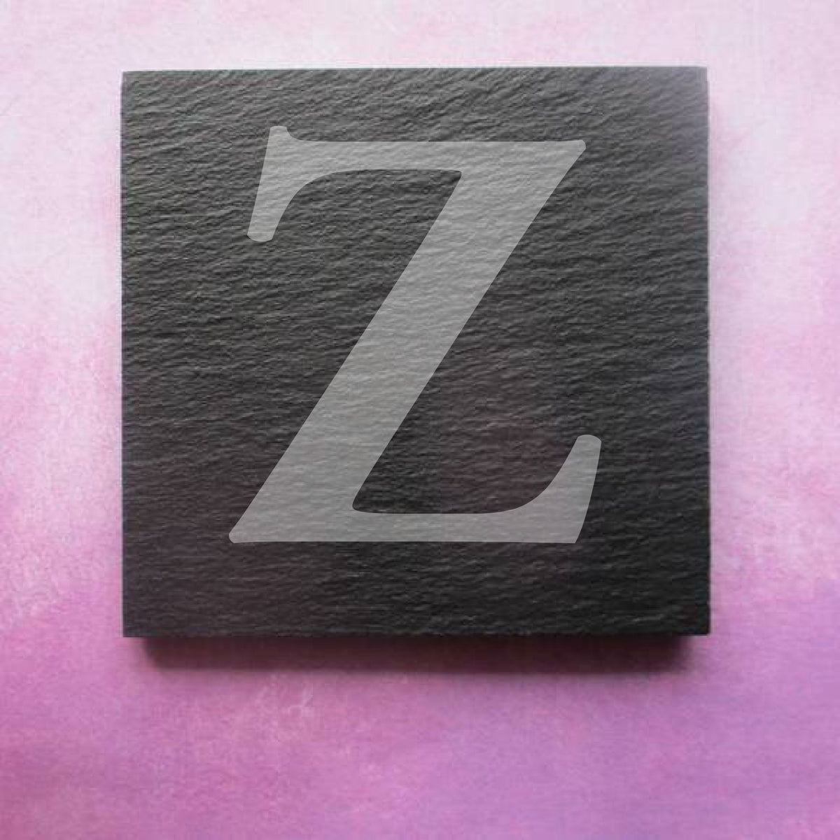 Engraved Slate Coaster initial