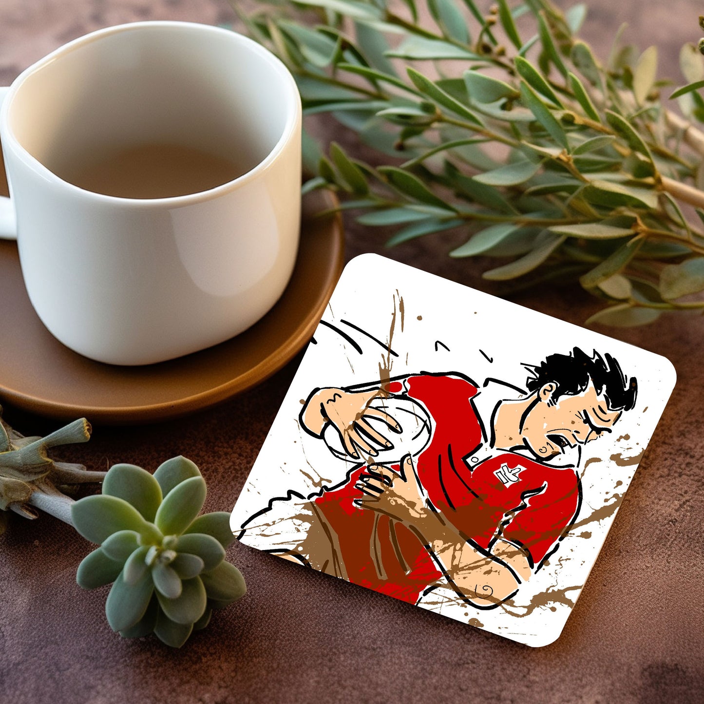 Realistic rugby player coaster