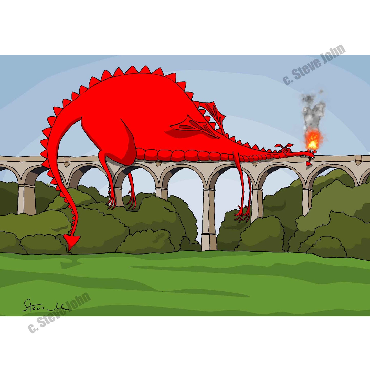 Dragon on Viaduct Card