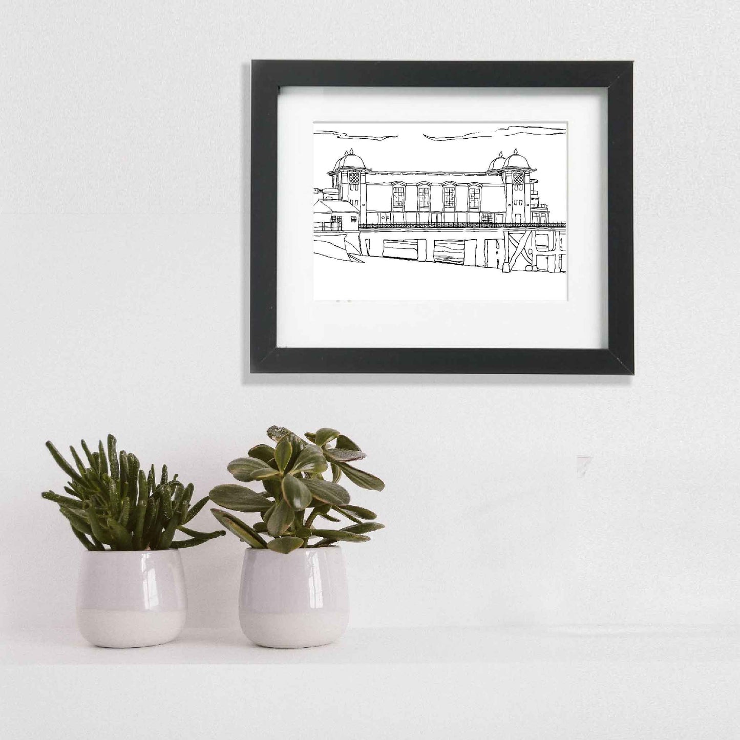 Penarth Pavilion outline. 8" by 6" print, mounted