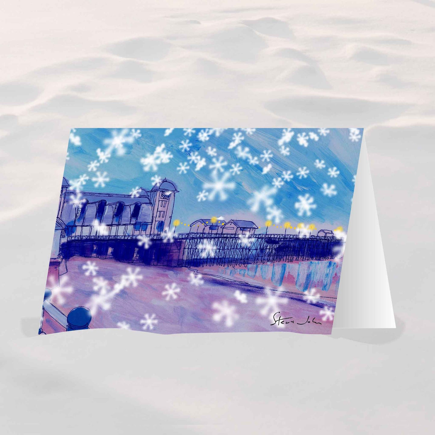 Penarth Pier in the snow card