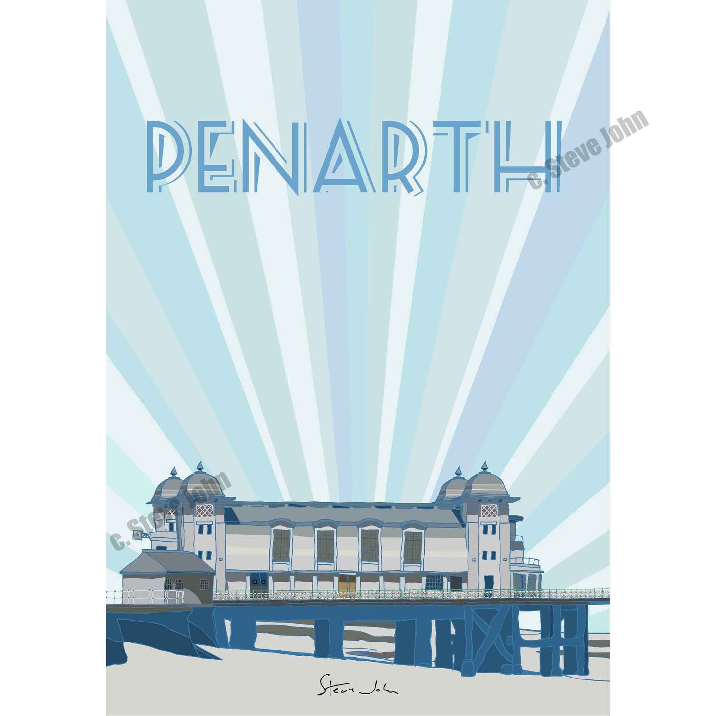 'Art Deco style Penarth Pavilion Side view' Card