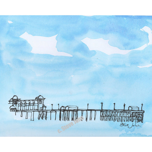 Penarth Pier 2. Continuous Line artwork, small, Unframed