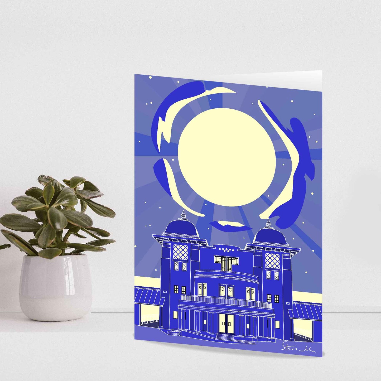 'Penarth Pavilion in Moonlight' Card