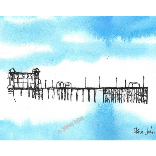 Penarth Pier 4. Continuous Line Artwork, small, Unframed