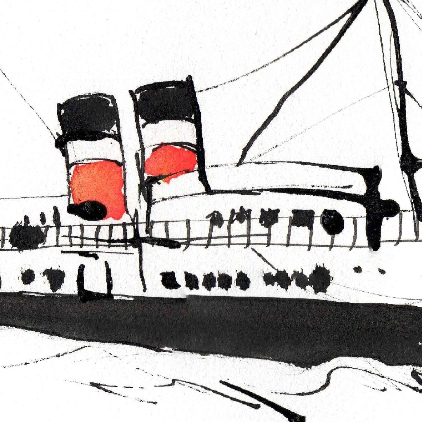 The Waverley, facing right 8" by 6" print, mounted