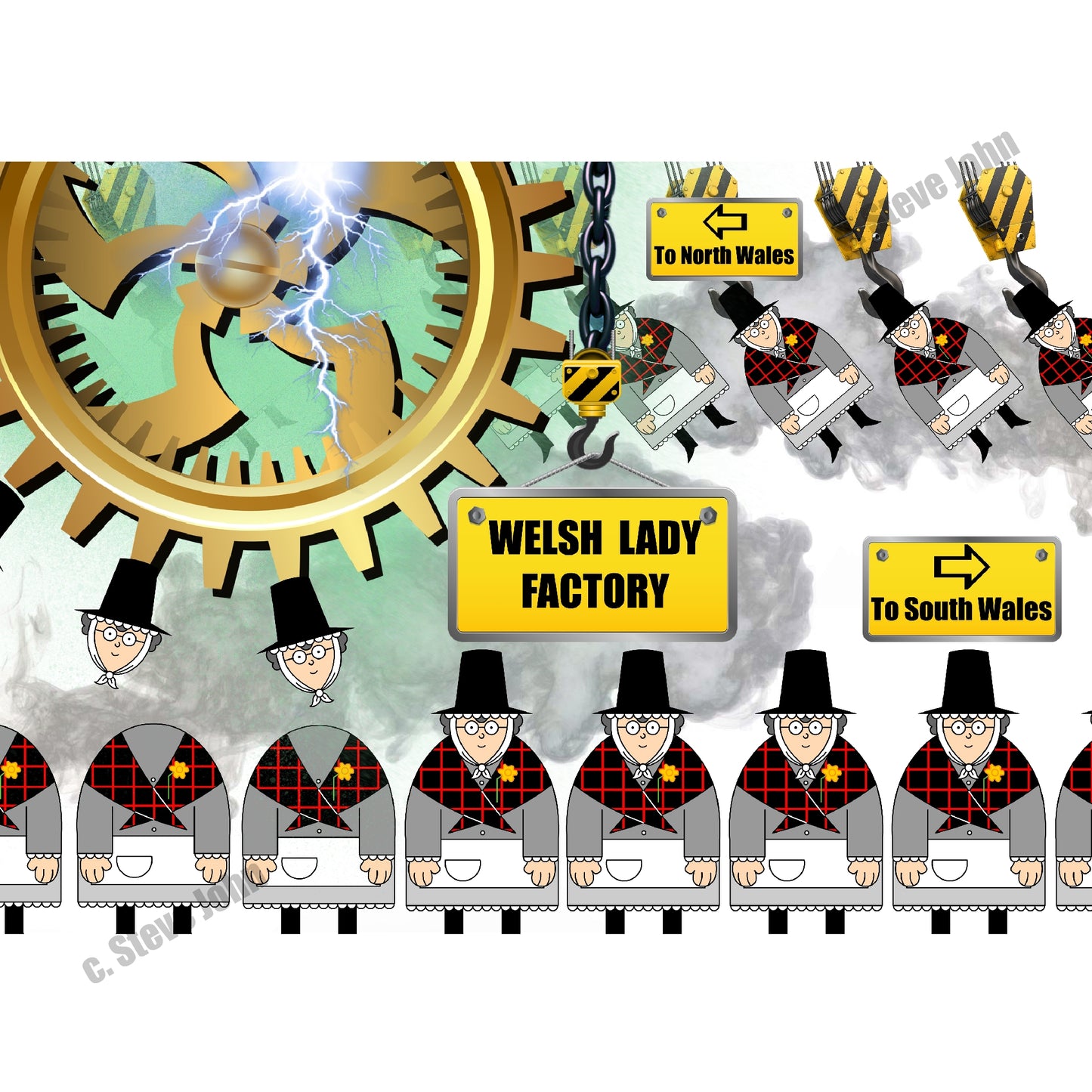 Welsh lady factory card