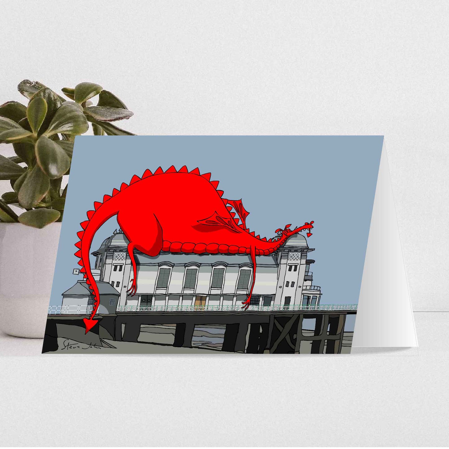 'Dragon sleeping on Penarth Pavilion' Card