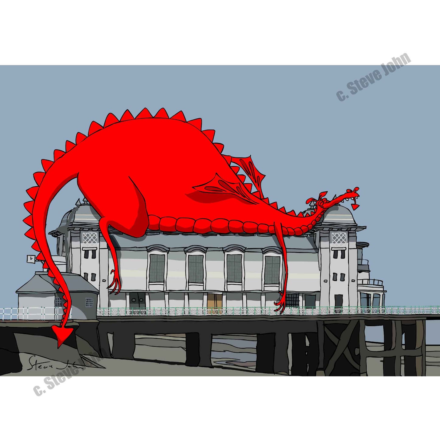 'Dragon sleeping on Penarth Pavilion' Card